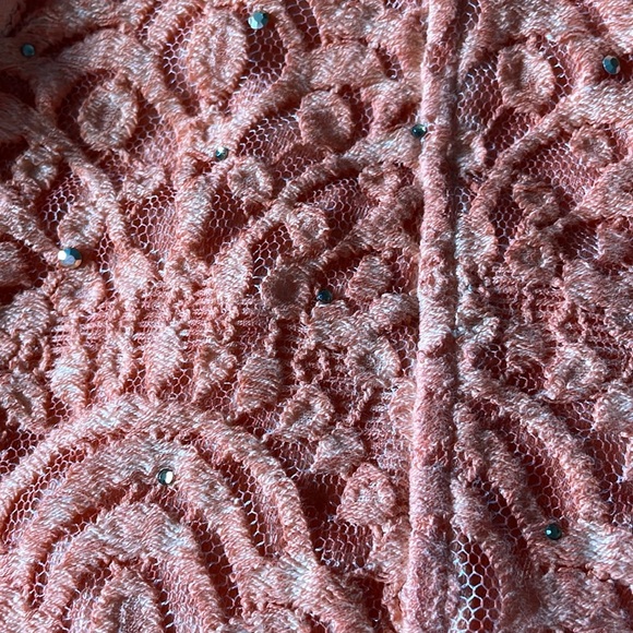 Women’s size small orange Reba lace front button down top - Picture 10 of 11